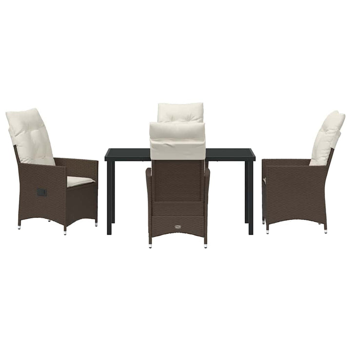 Have Spisebordssæt med pude 5 pcs Brun Poly rattan