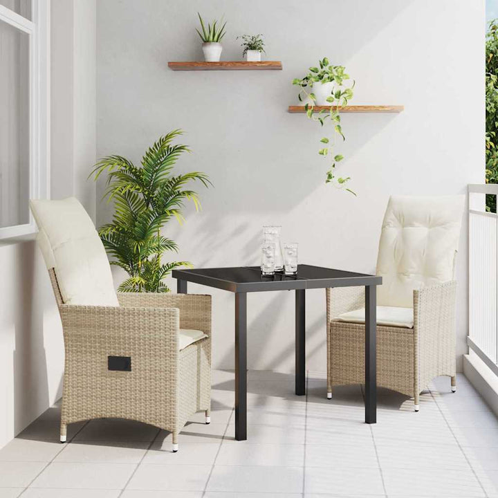 Have Spisebordssæt med pude 3 pcs Beige Poly rattan