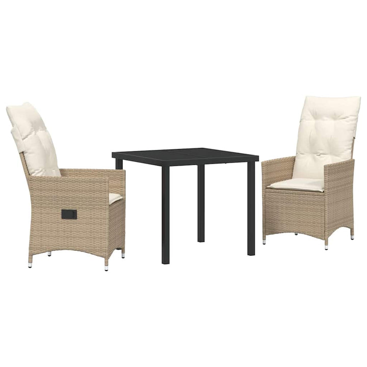 Have Spisebordssæt med pude 3 pcs Beige Poly rattan