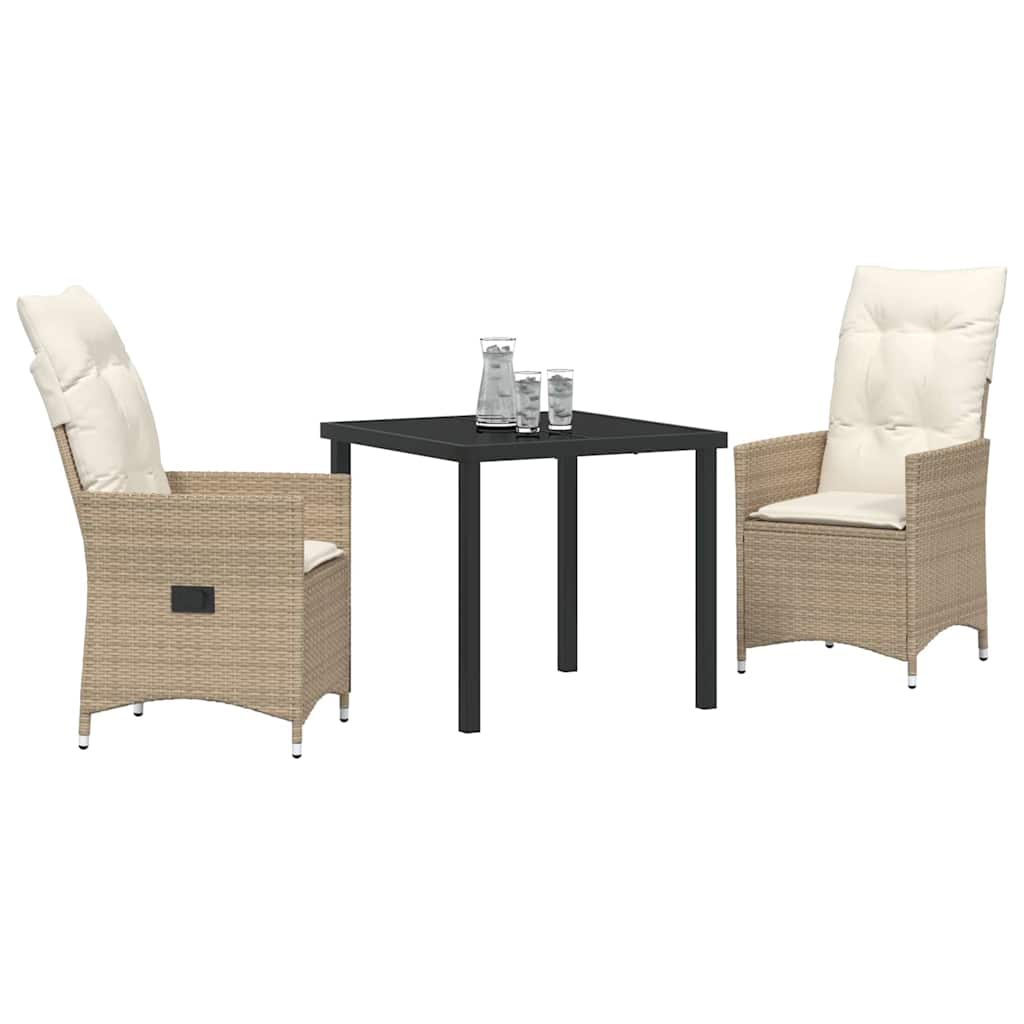 Have Spisebordssæt med pude 3 pcs Beige Poly rattan