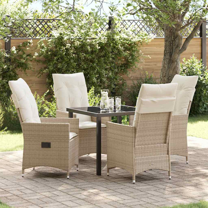 Have Spisebordssæt med pude 5 pcs Beige Poly rattan