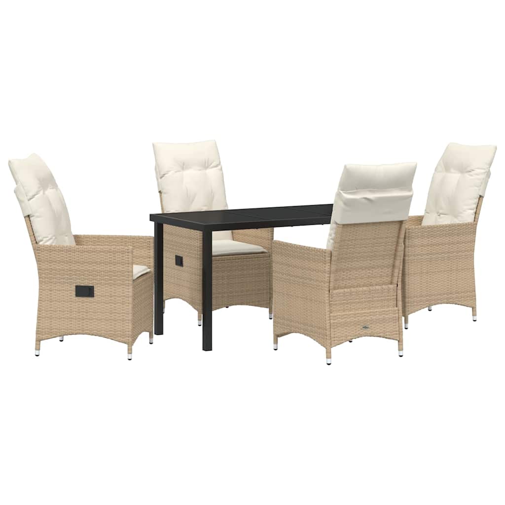 Have Spisebordssæt med pude 5 pcs Beige Poly rattan