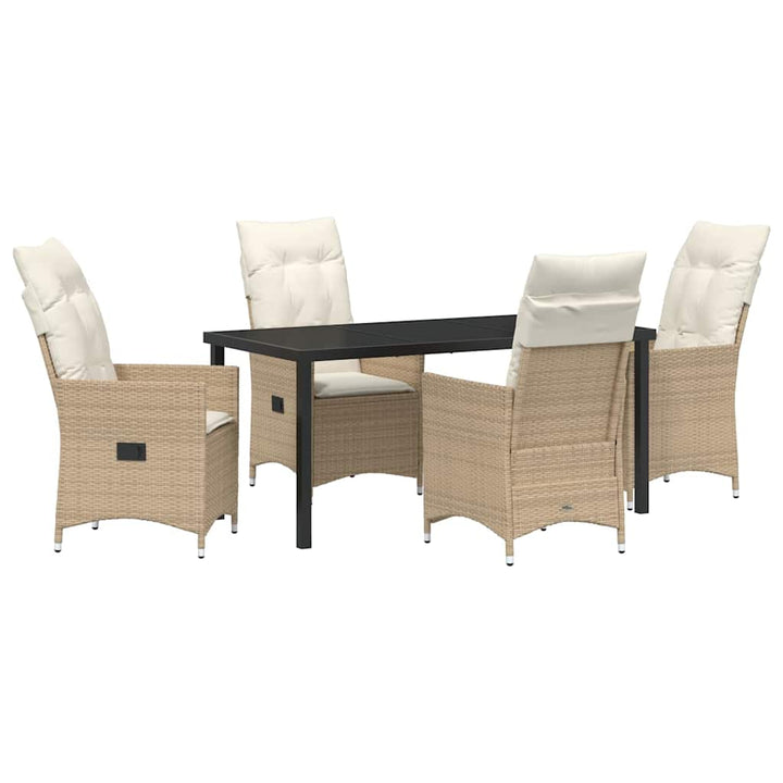 Have Spisebordssæt med pude 5 pcs Beige Poly rattan