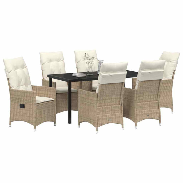 Have Spisebordssæt med pude 7 pcs Beige Poly rattan