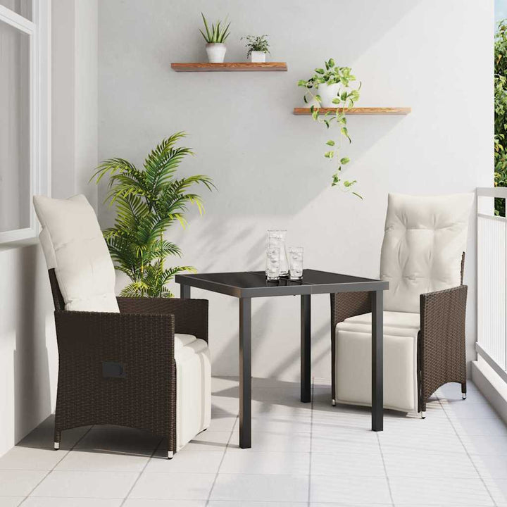 Have Spisebordssæt med pude 3 pcs Brun Poly rattan