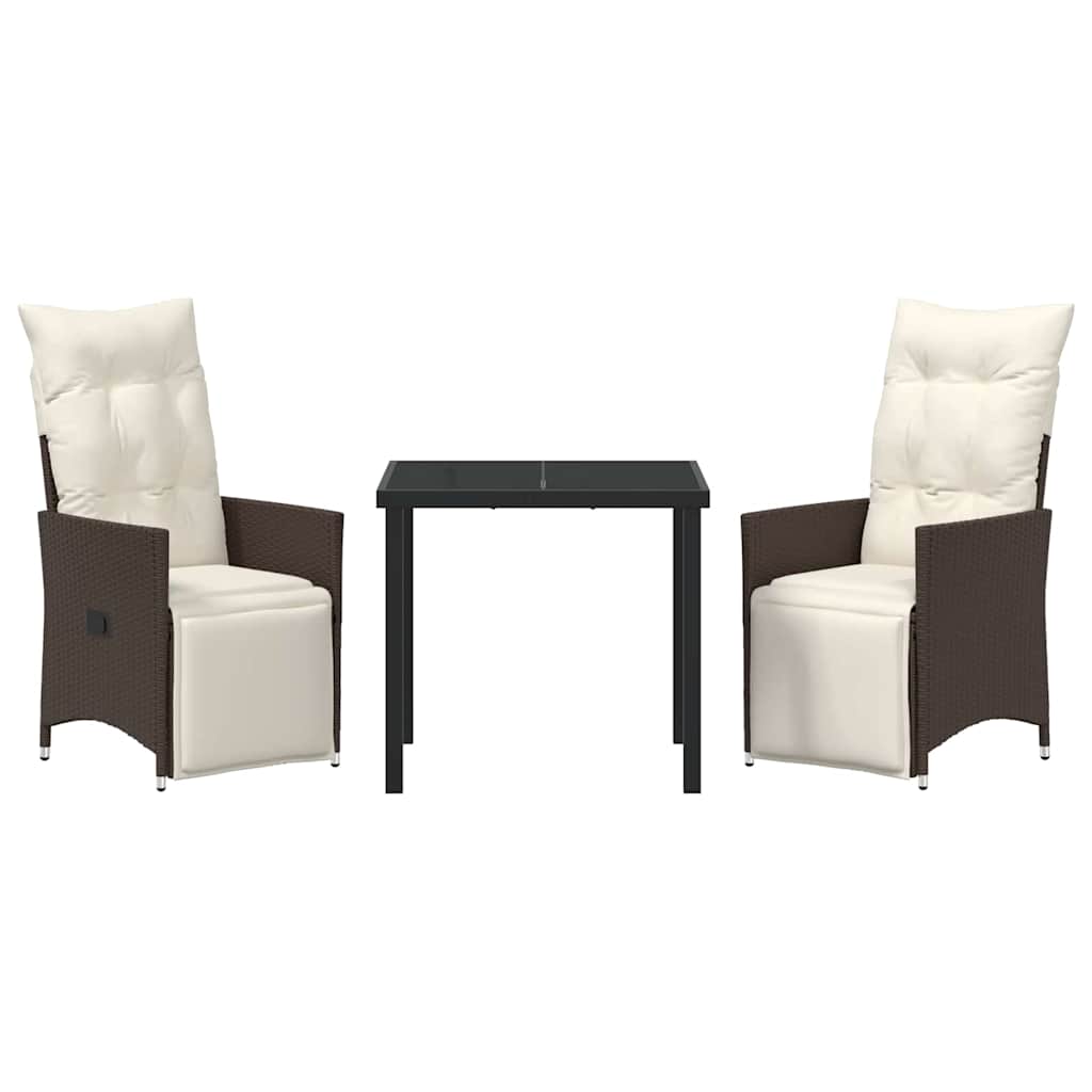 Have Spisebordssæt med pude 3 pcs Brun Poly rattan