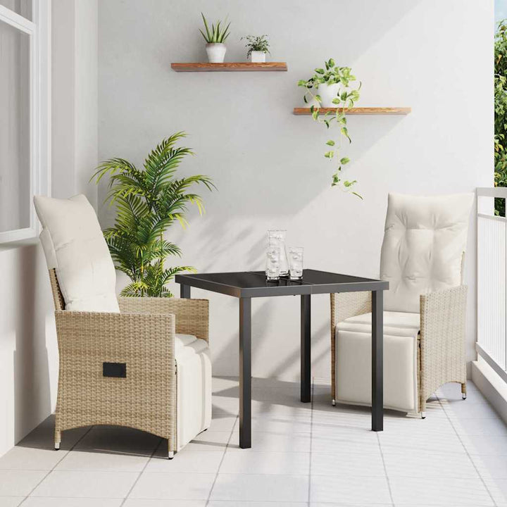 Have Spisebordssæt med pude 3 pcs Beige Poly rattan