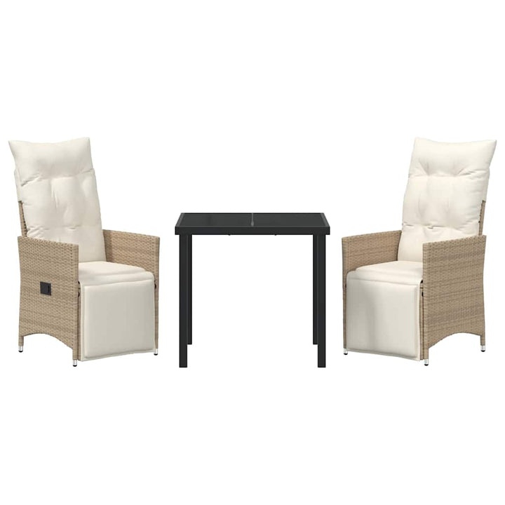 Have Spisebordssæt med pude 3 pcs Beige Poly rattan