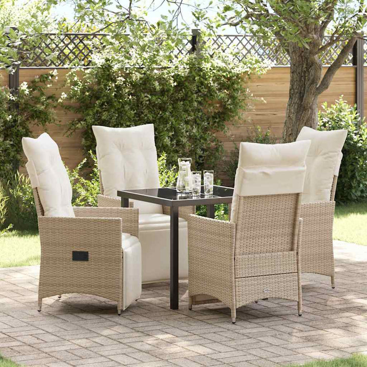 Have Spisebordssæt med pude 5 pcs Beige Poly rattan