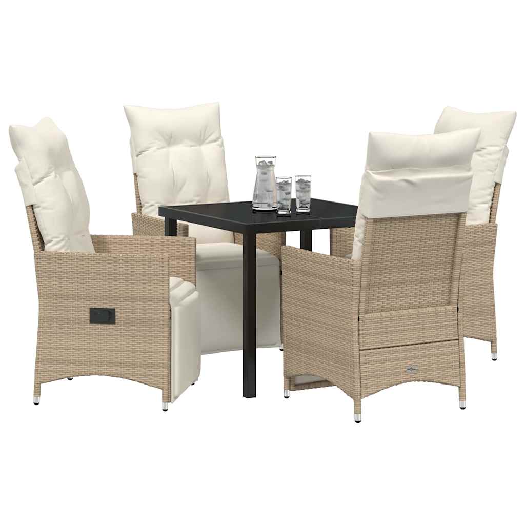 Have Spisebordssæt med pude 5 pcs Beige Poly rattan