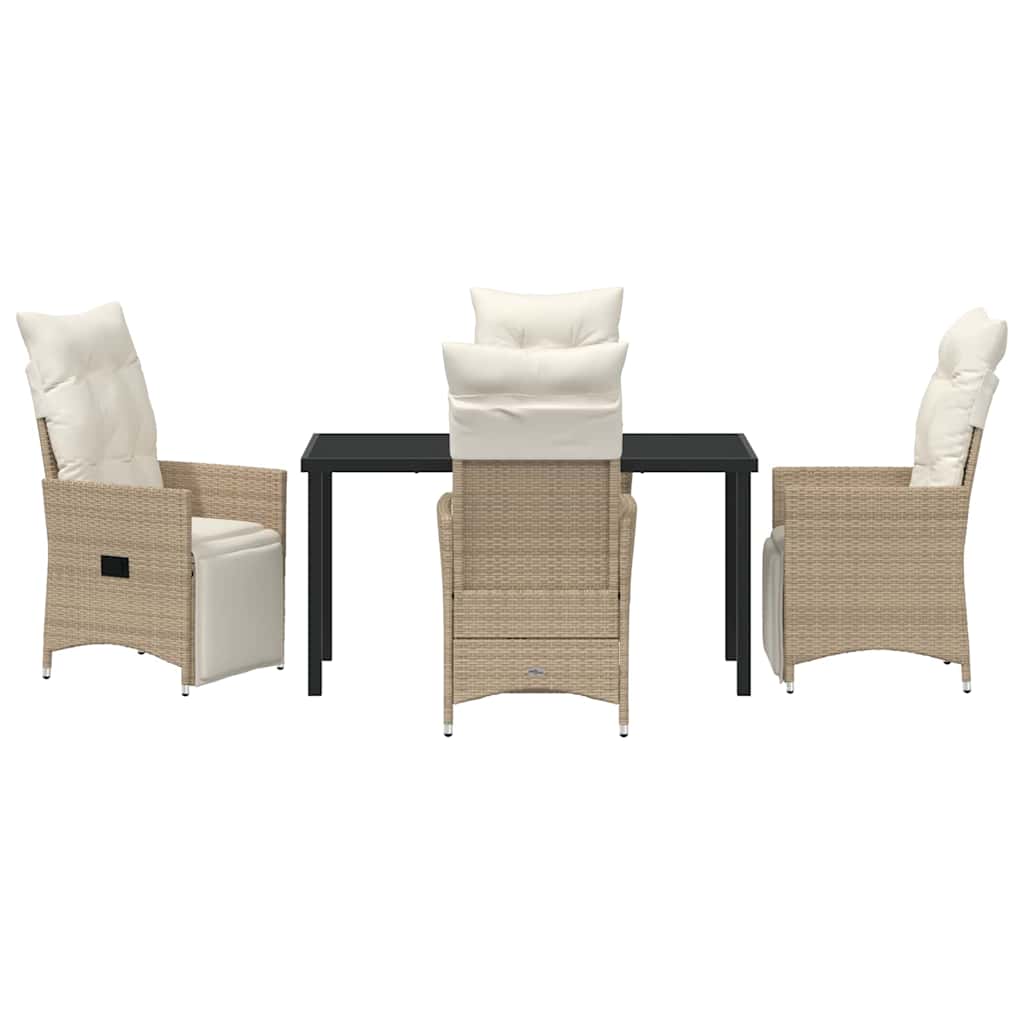 Have Spisebordssæt med pude 5 pcs Beige Poly rattan