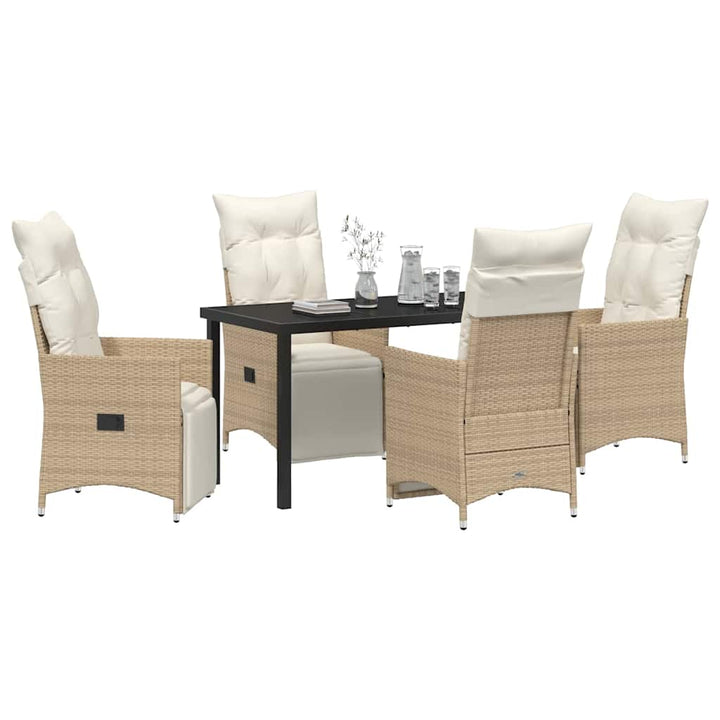 Have Spisebordssæt med pude 5 pcs Beige Poly rattan
