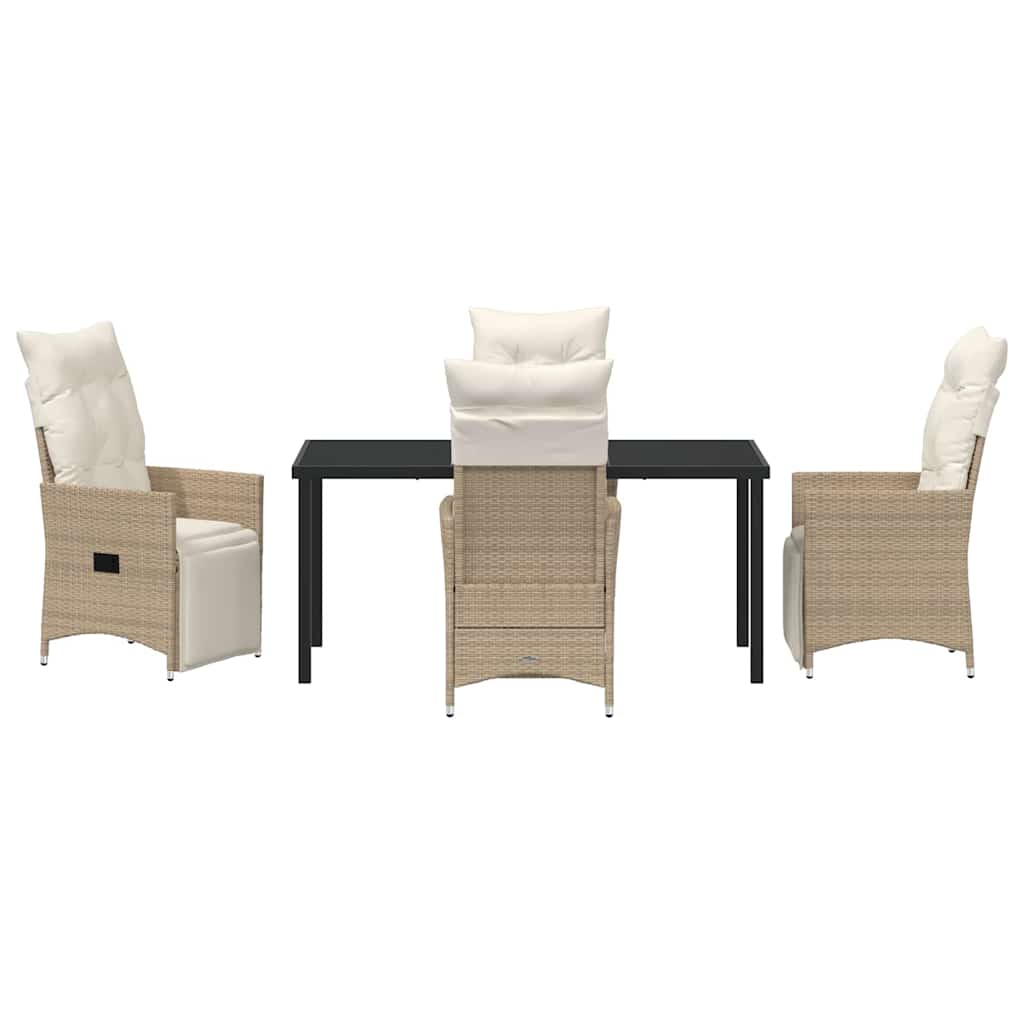 Have Spisebordssæt med pude 5 pcs Beige Poly rattan