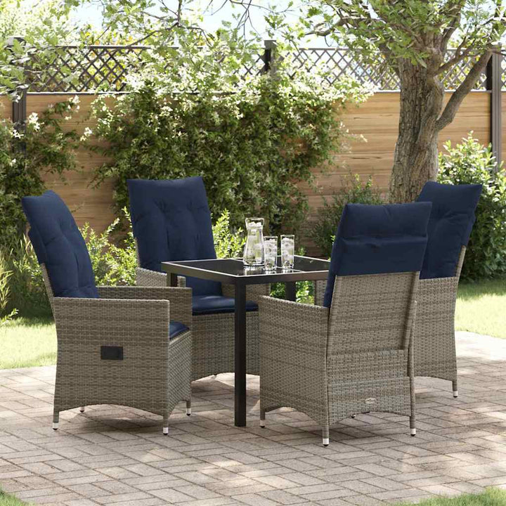 Have Spisebordssæt 5 pcs Grå polyrattan