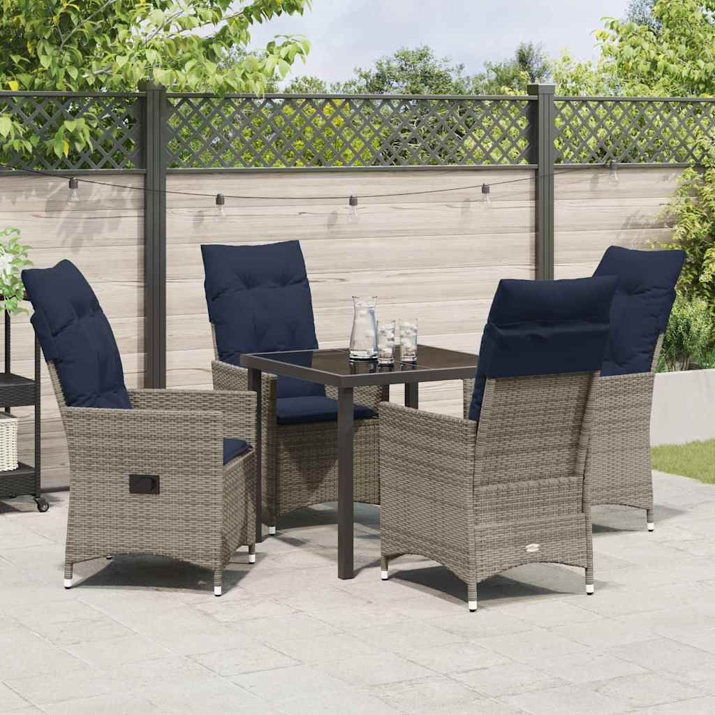 Have Spisebordssæt 5 pcs Grå polyrattan