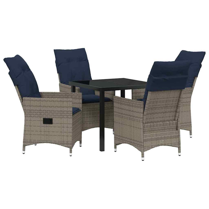 Have Spisebordssæt 5 pcs Grå polyrattan