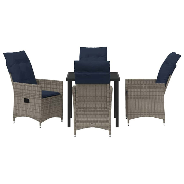 Have Spisebordssæt 5 pcs Grå polyrattan