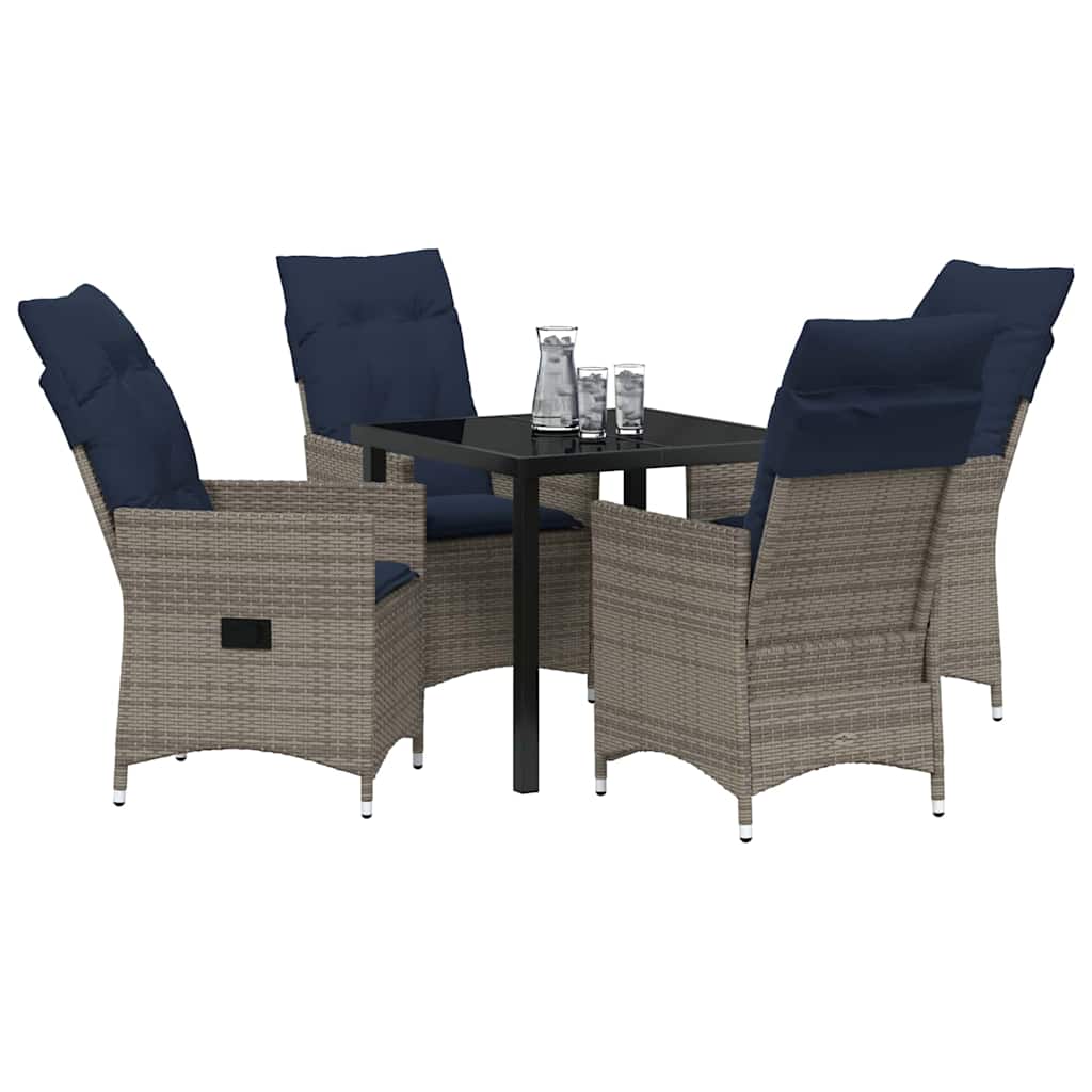 Have Spisebordssæt 5 pcs Grå polyrattan