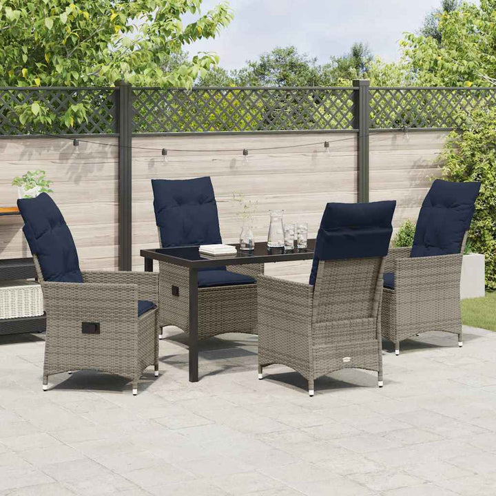 Have Spisebordssæt 5 pcs Grå polyrattan