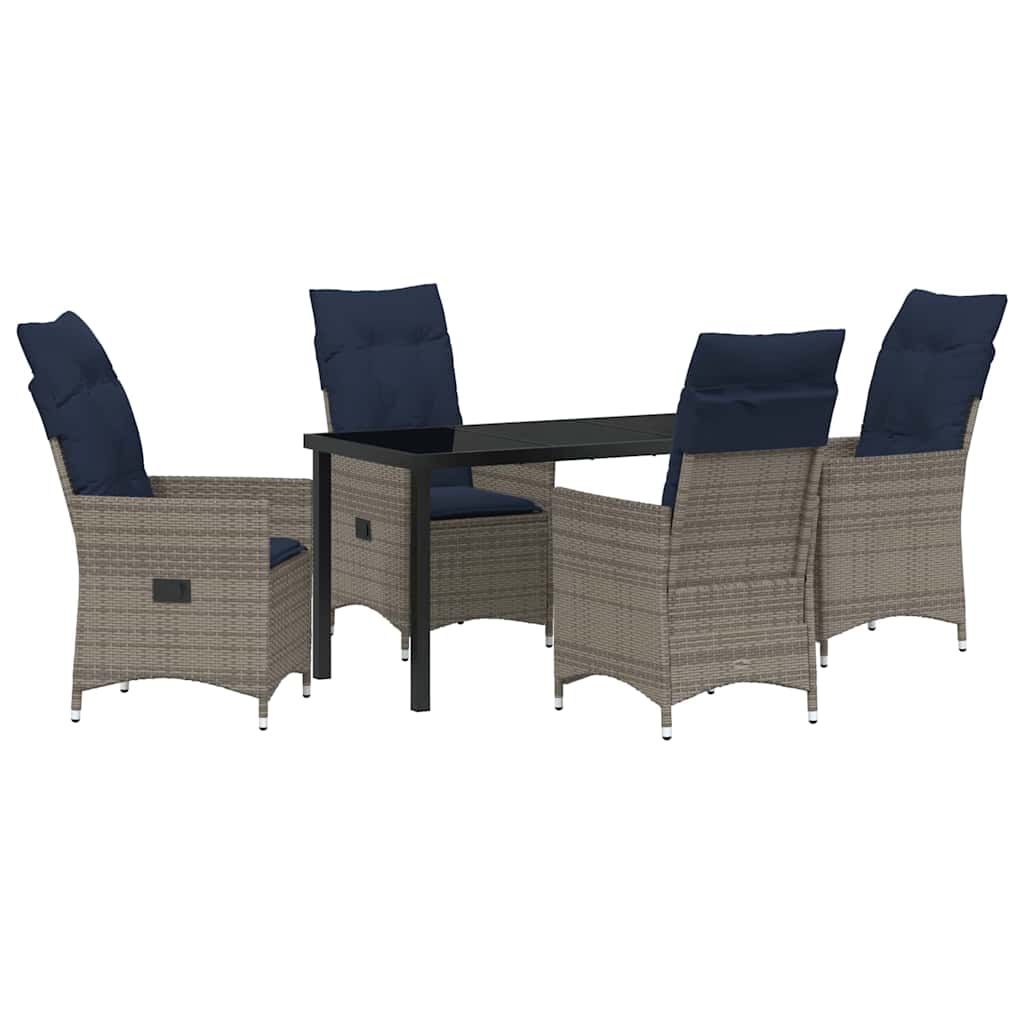 Have Spisebordssæt 5 pcs Grå polyrattan