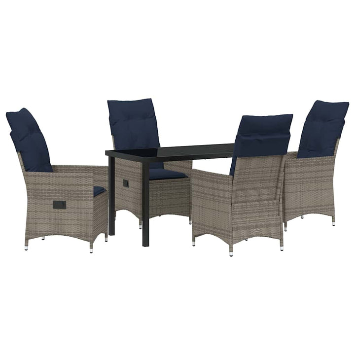 Have Spisebordssæt 5 pcs Grå polyrattan
