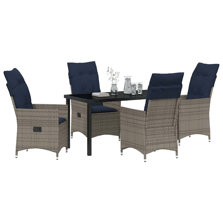Have Spisebordssæt 5 pcs Grå polyrattan
