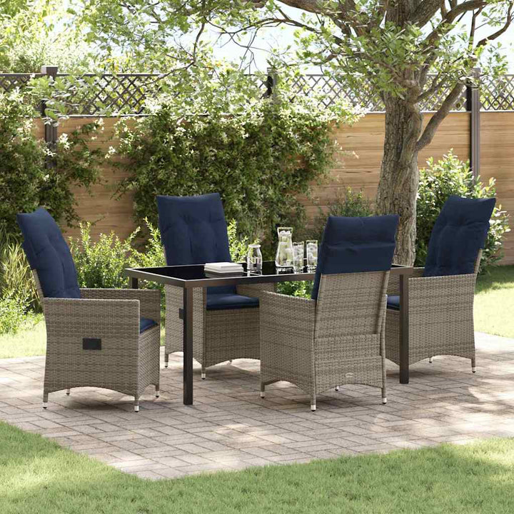 Have Spisebordssæt 5 pcs Grå polyrattan