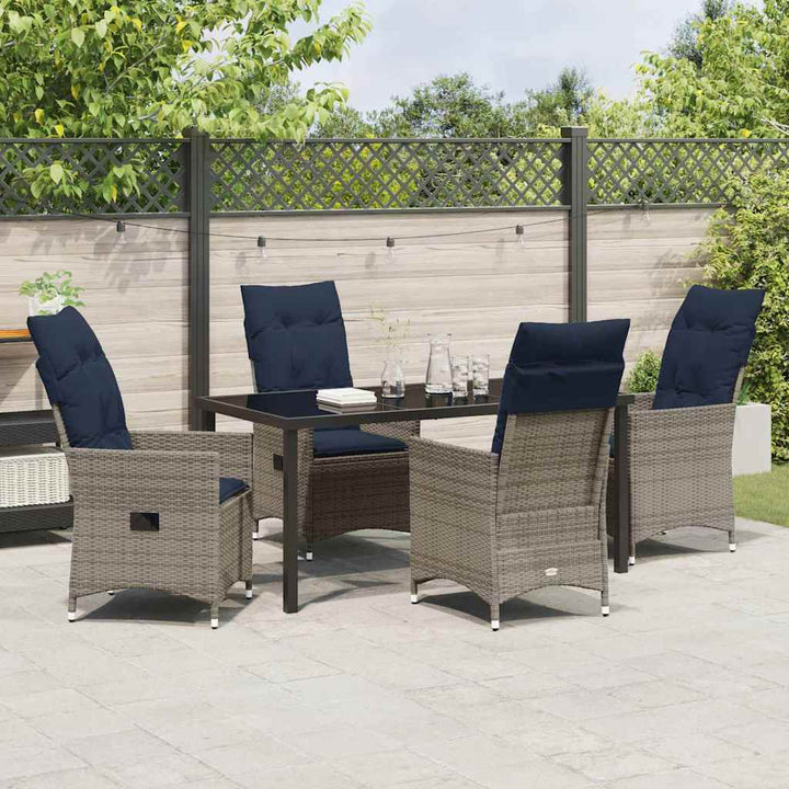 Have Spisebordssæt 5 pcs Grå polyrattan