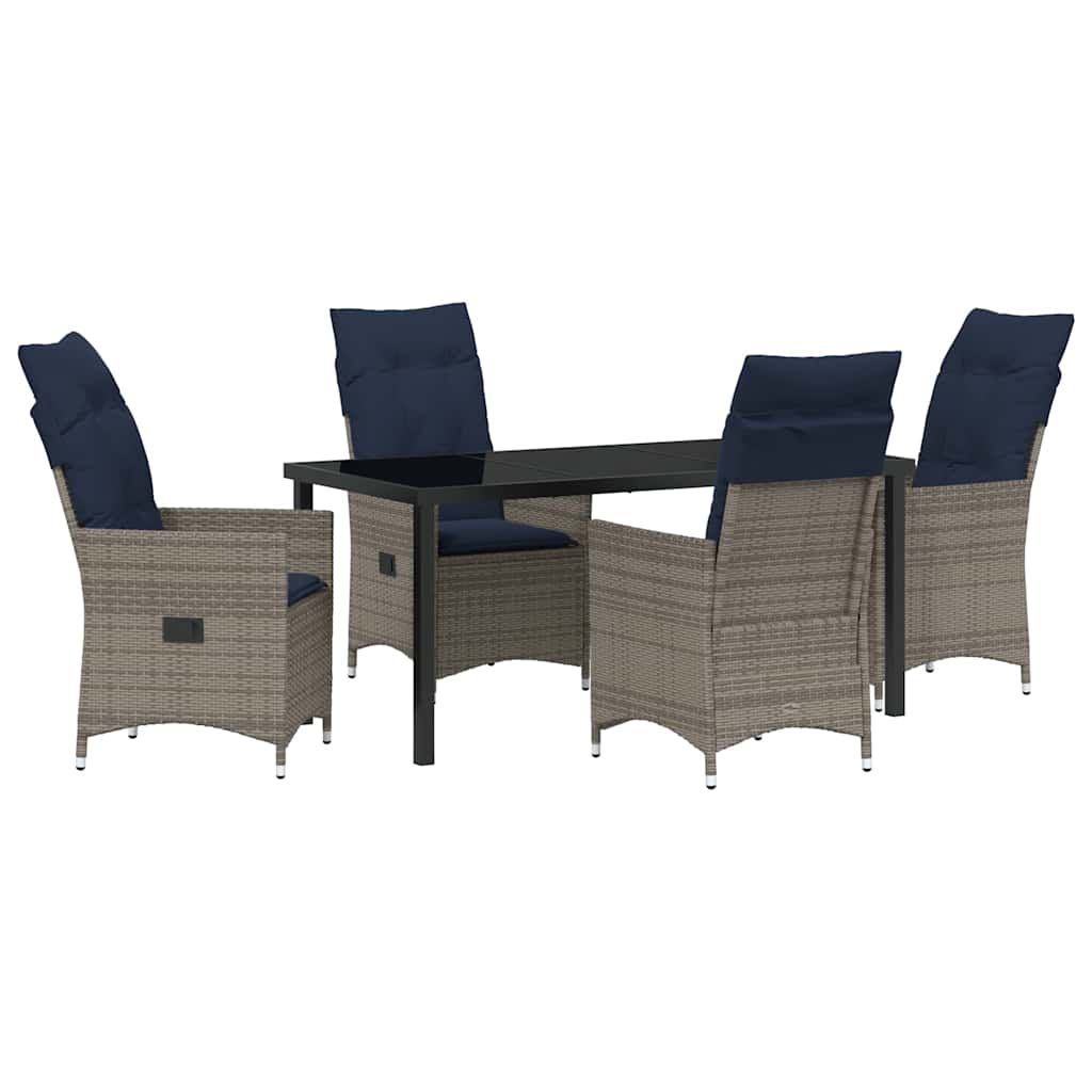 Have Spisebordssæt 5 pcs Grå polyrattan