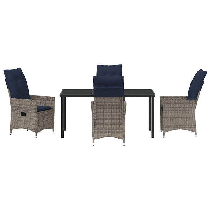 Have Spisebordssæt 5 pcs Grå polyrattan