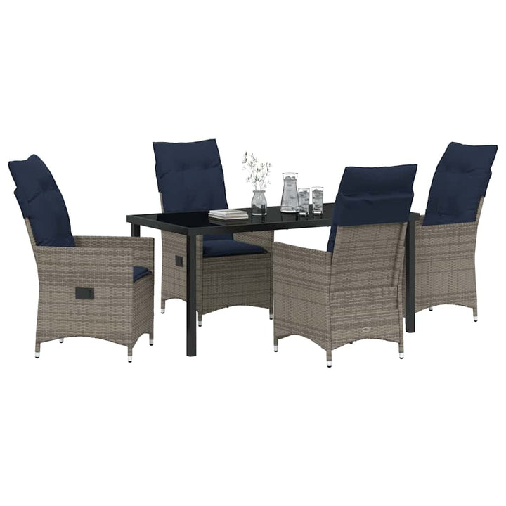 Have Spisebordssæt 5 pcs Grå polyrattan