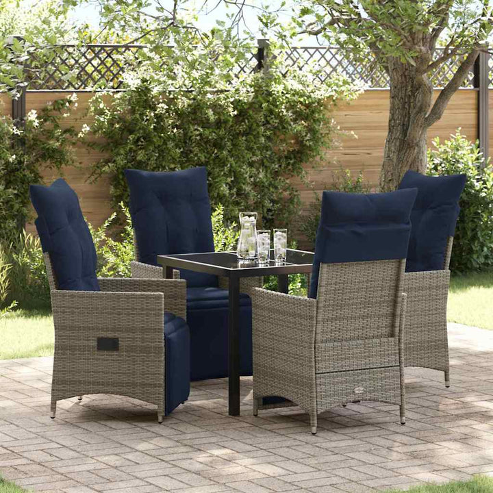Have Spisebordssæt 5 pcs Grå polyrattan