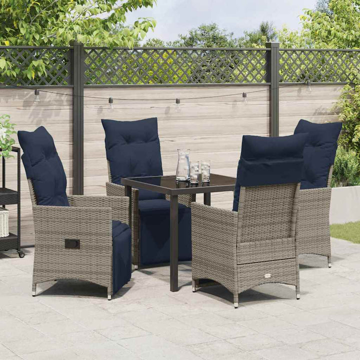 Have Spisebordssæt 5 pcs Grå polyrattan