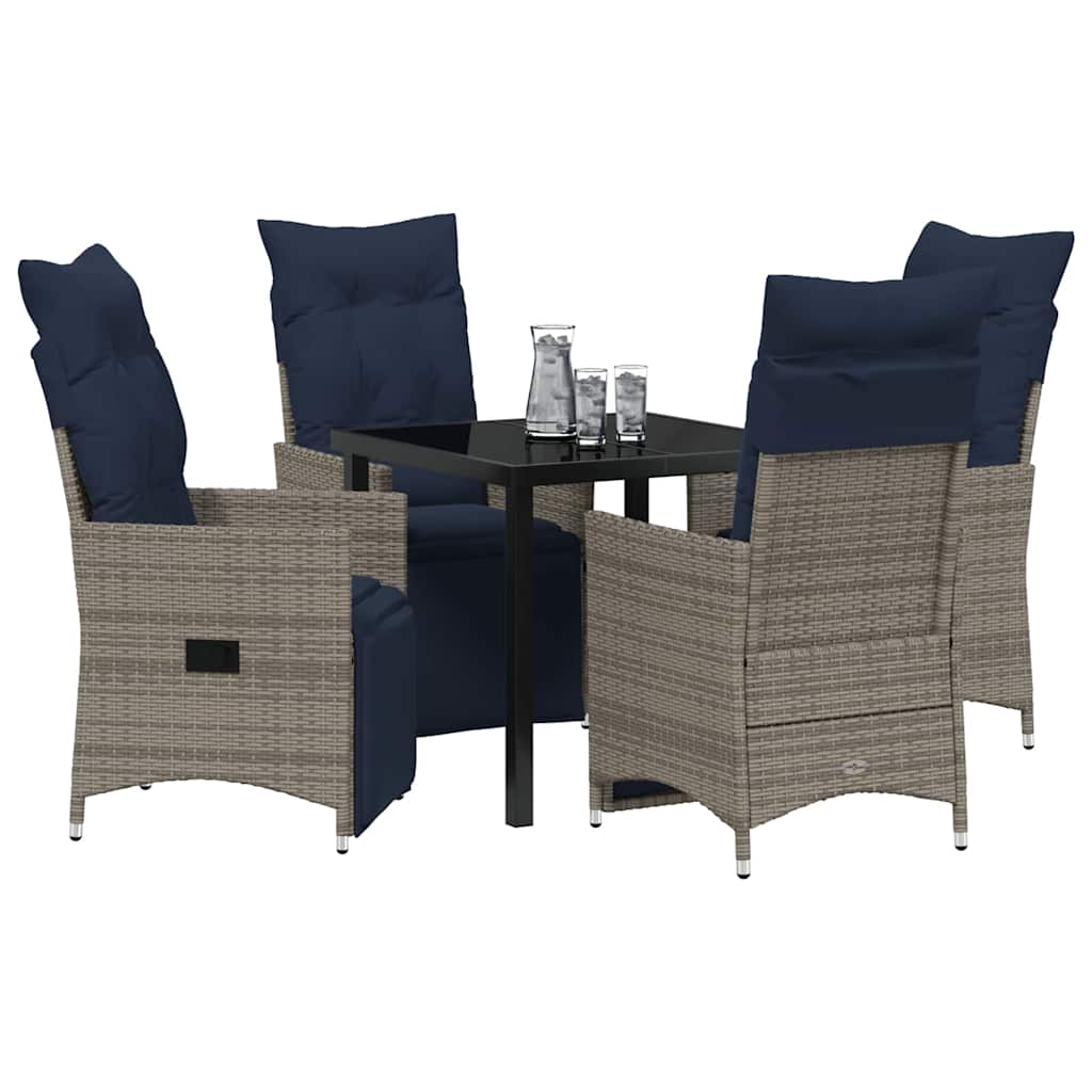 Have Spisebordssæt 5 pcs Grå polyrattan
