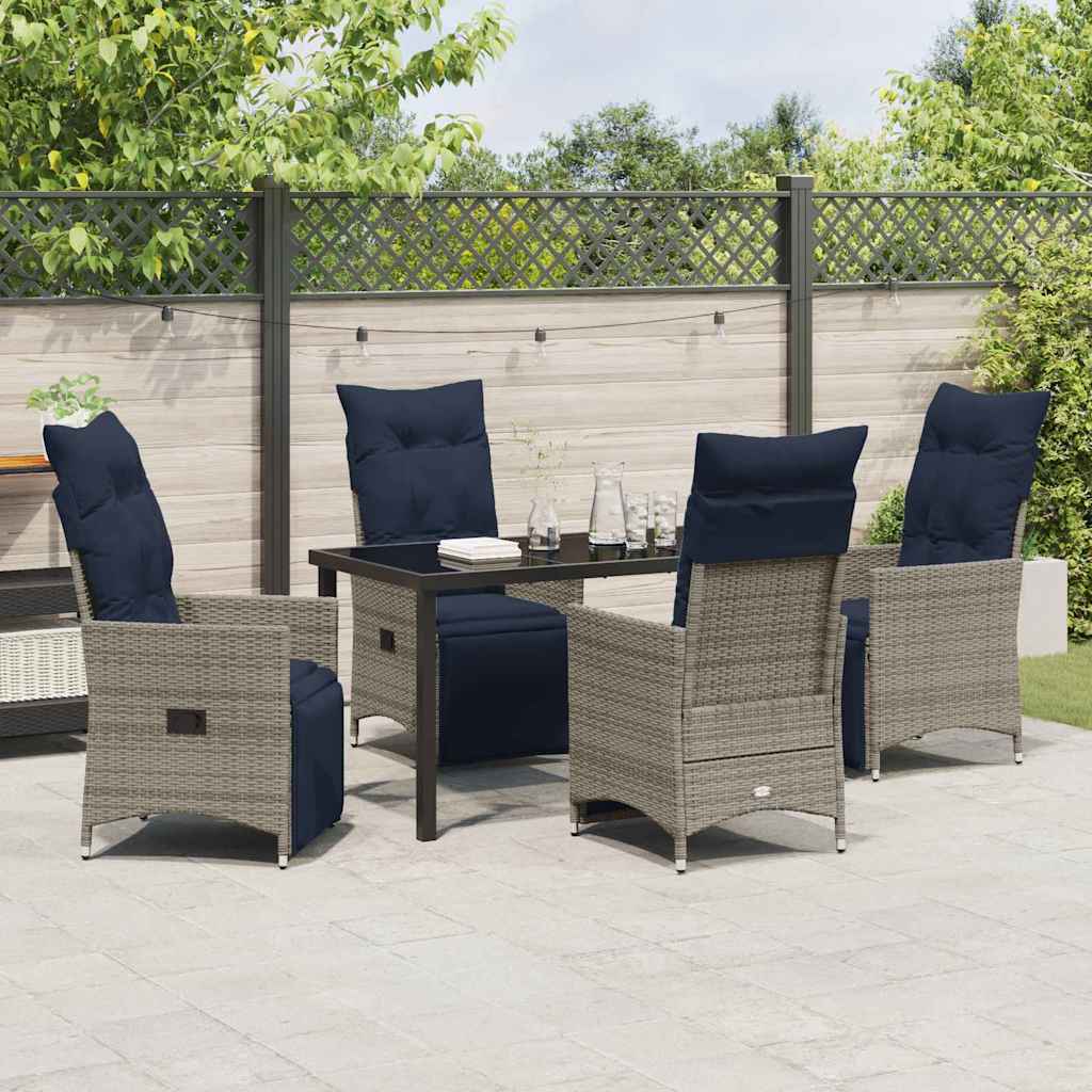 Have Spisebordssæt 5 pcs Grå polyrattan