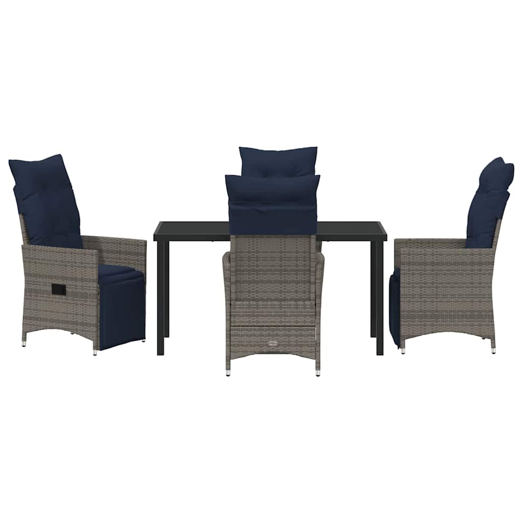 Have Spisebordssæt 5 pcs Grå polyrattan