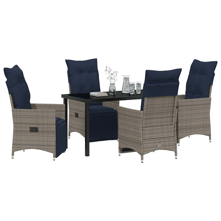 Have Spisebordssæt 5 pcs Grå polyrattan