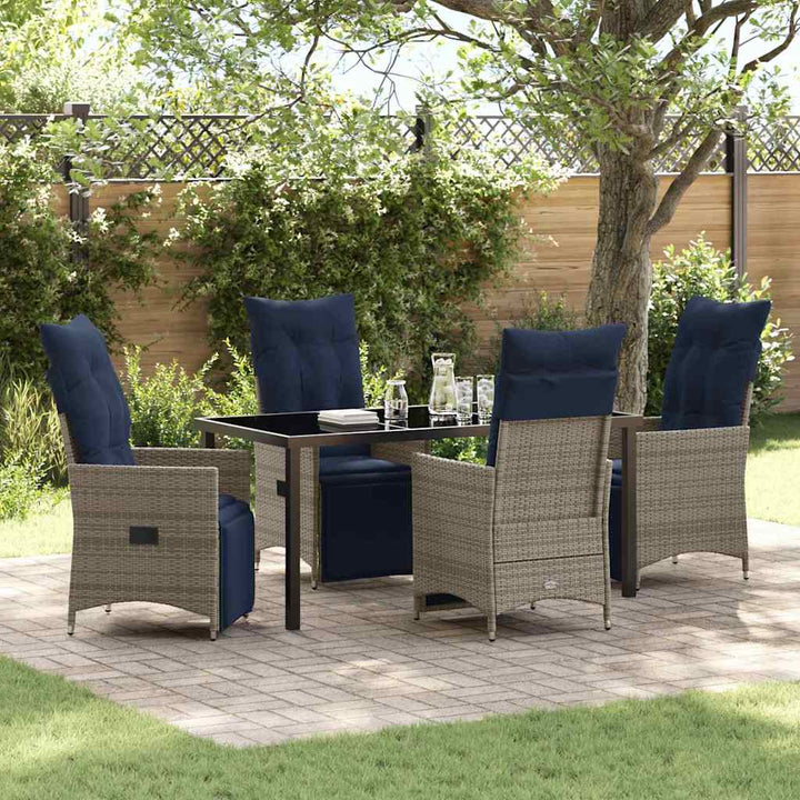 Have Spisebordssæt 5 pcs Grå polyrattan