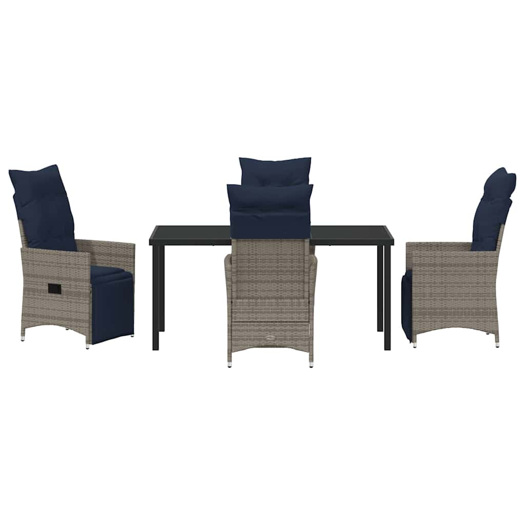 Have Spisebordssæt 5 pcs Grå polyrattan