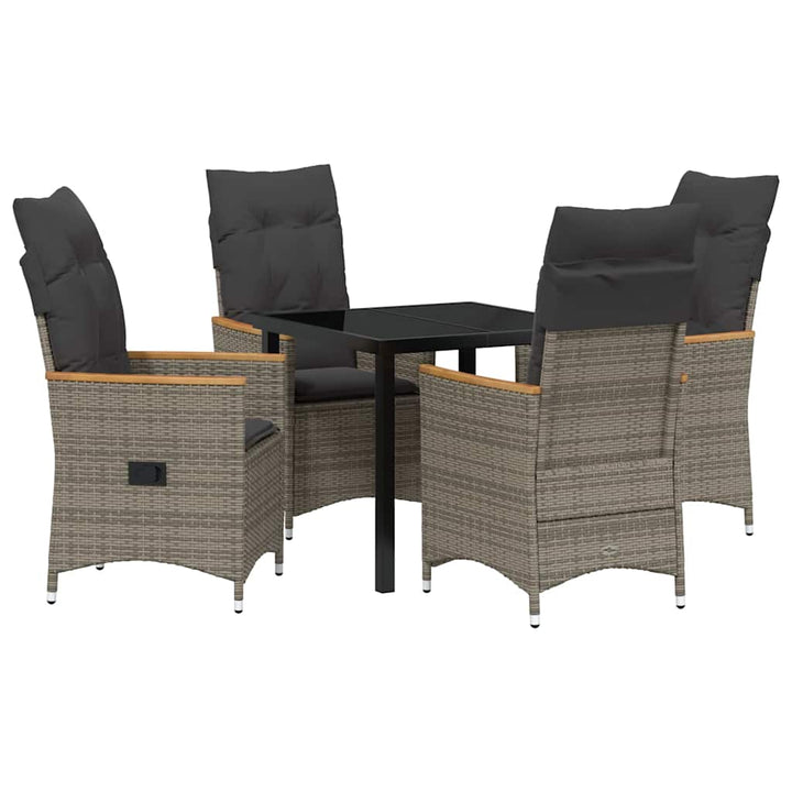 Have Spisebordssæt med pude 5 pcs Grå Poly rattan