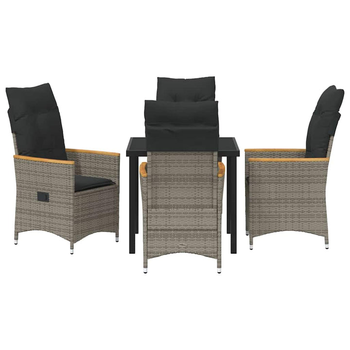 Have Spisebordssæt med pude 5 pcs Grå Poly rattan