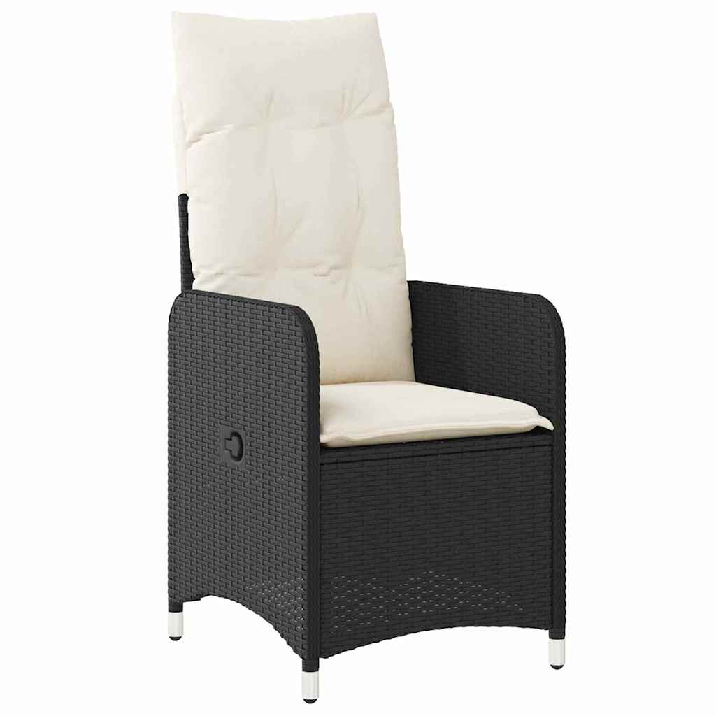 Have Spisebordssæt med pude 3 pcs Sort Poly rattan