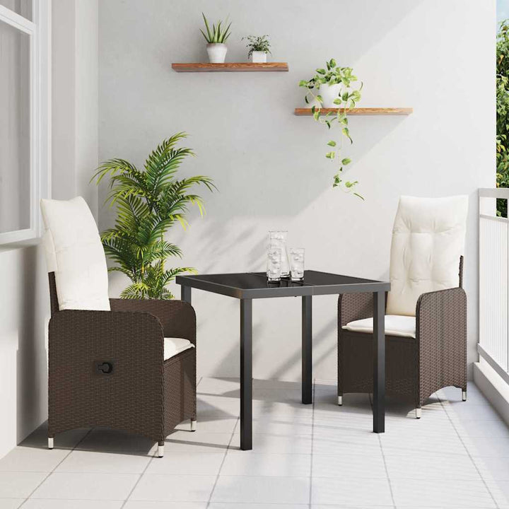 Have Spisebordssæt med pude 3 pcs Brun Poly rattan