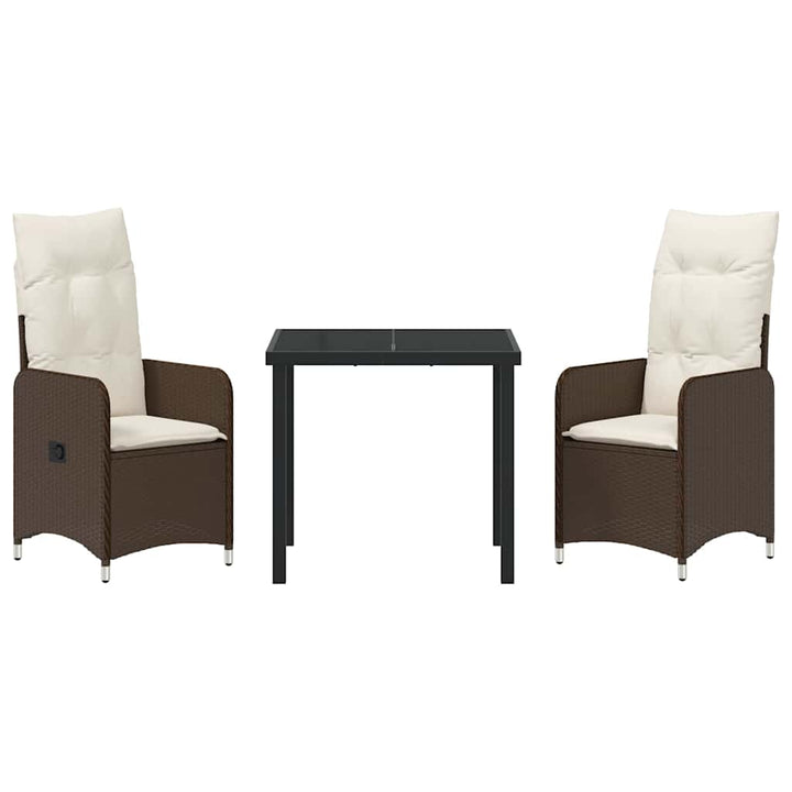 Have Spisebordssæt med pude 3 pcs Brun Poly rattan