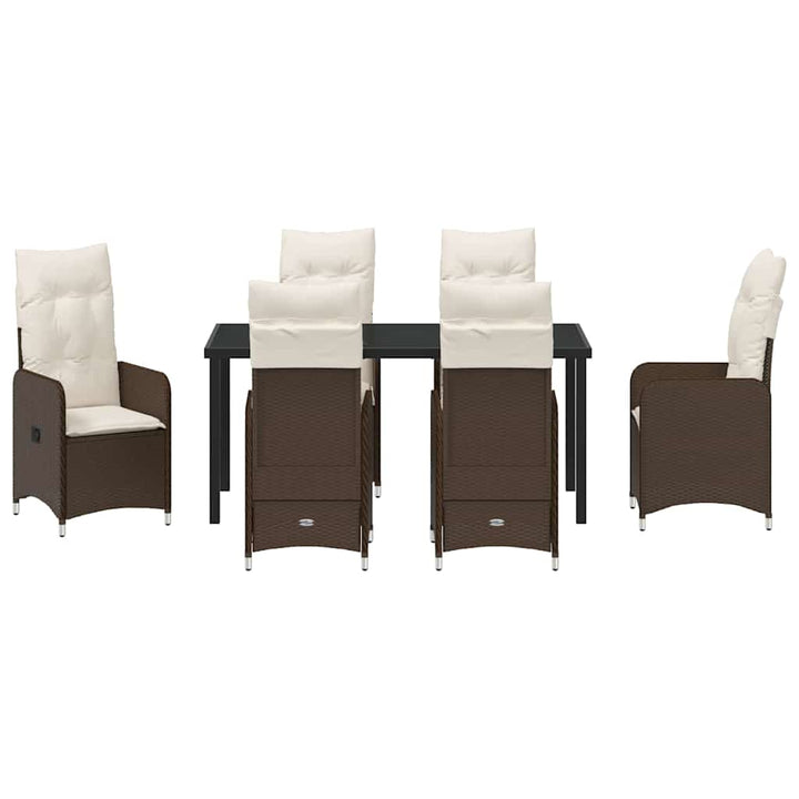 Have Spisebordssæt med pude 7 pcs Brun Poly rattan