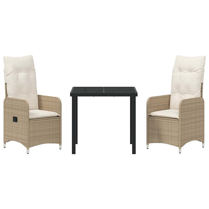 Have Spisebordssæt med pude 3 pcs Beige Poly rattan