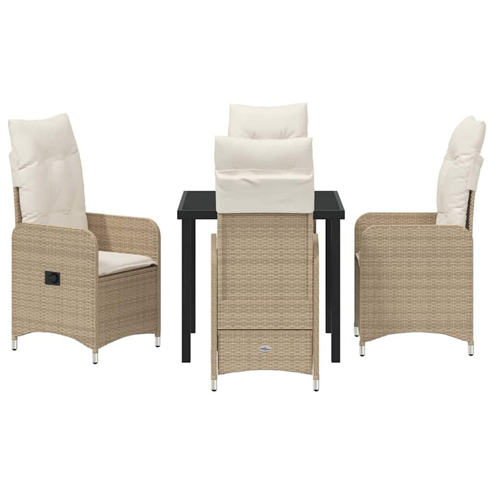 Have Spisebordssæt med pude 5 pcs Beige Poly rattan