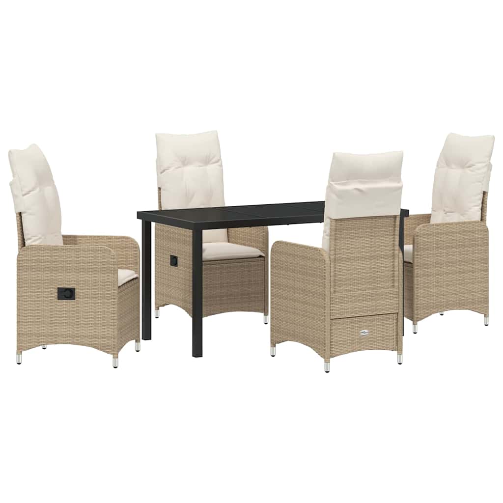 Have Spisebordssæt med pude 5 pcs Beige Poly rattan