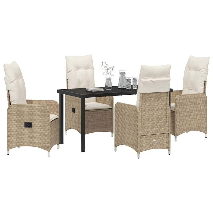 Have Spisebordssæt med pude 5 pcs Beige Poly rattan