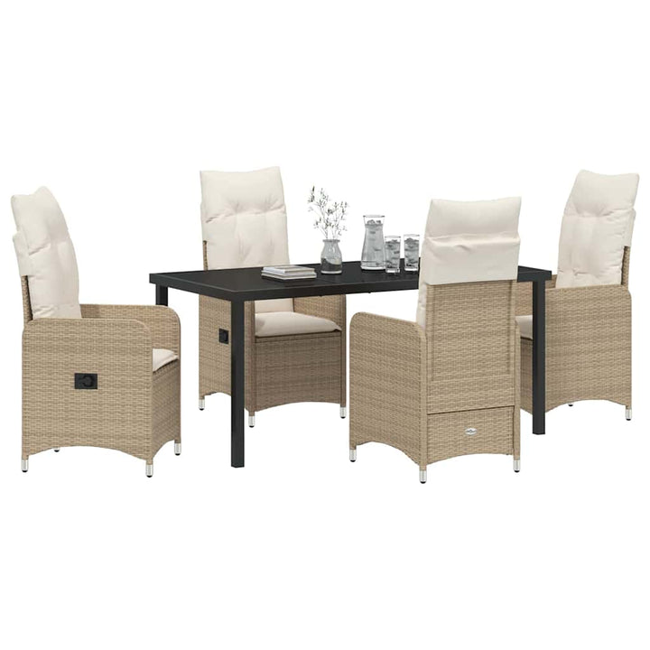 Have Spisebordssæt med pude 5 pcs Beige Poly rattan